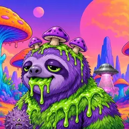 Oozlings #9523, Slime Sloth · Mushroom Desert