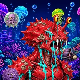 Oozlings #9533, Crab · Glow Reef