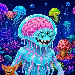 Oozlings #9535, Jellyfish Brain · Glow Reef