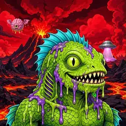 Oozlings #9537, Swamp Fish · Lava Fields