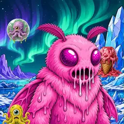 Oozlings #9538, Mutant Moth · Aurora Ice