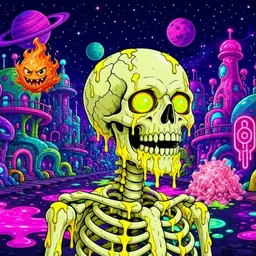 Oozlings #954, Mutated Skull · Neon City