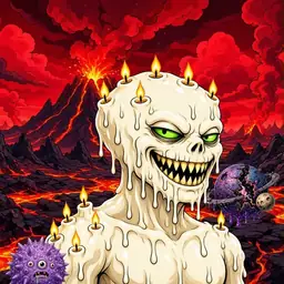 Oozlings #9542, Candle Wax · Lava Fields