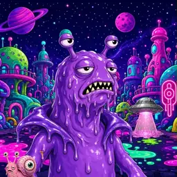 Oozlings #9545, Slug · Neon City