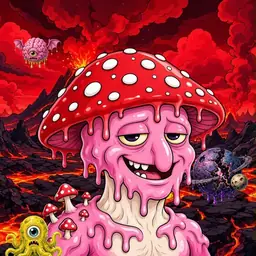 Oozlings #9549, Mushroom Head · Lava Fields