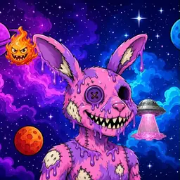Oozlings #9557, Zombie Bunny · Void Nebula