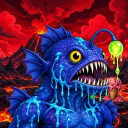 Oozlings #956, Anglerfish · Lava Fields