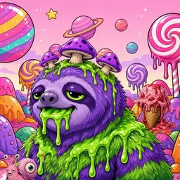 Oozlings #9561, Slime Sloth · Candy Planet