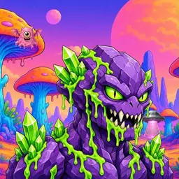 Oozlings #9565, Crystal Rock · Mushroom Desert