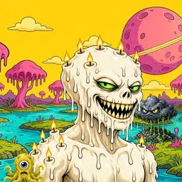 Oozlings #9566, Candle Wax · Turquoise Swamp