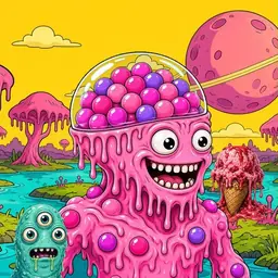 Oozlings #9571, Gumball Brain · Turquoise Swamp