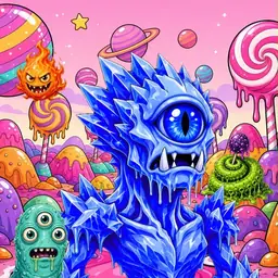 Oozlings #9572, Mutated Ice Cyclops · Candy Planet