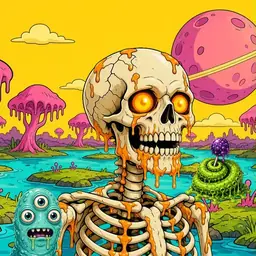 Oozlings #9574, Skull · Turquoise Swamp