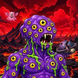 Oozlings #9579, Eyeball Cluster · Lava Fields