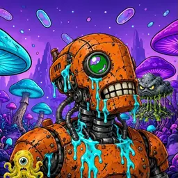 Oozlings #9585, Rusty Robot · Fungus Forest