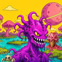 Oozlings #9586, Squid · Turquoise Swamp