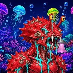 Oozlings #9587, Crab · Glow Reef
