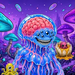 Oozlings #9593, Mutated Jellyfish Brain · Fungus Forest