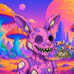 Oozlings #9596, Zombie Bunny · Mushroom Desert