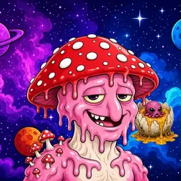 Oozlings #9598, Mushroom Head · Void Nebula