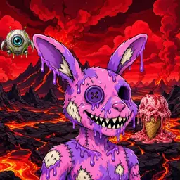 Oozlings #9599, Zombie Bunny · Lava Fields
