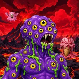 Oozlings #9600, Eyeball Cluster · Lava Fields