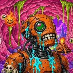 Oozlings #9604, Rusty Robot · Flesh Cave