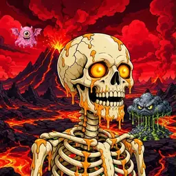 Oozlings #9607, Skull · Lava Fields
