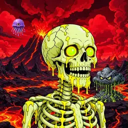 Oozlings #9621, Mutated Skull · Lava Fields