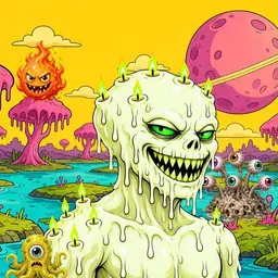 Oozlings #9625, Mutated Candle Wax · Turquoise Swamp