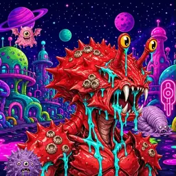 Oozlings #9626, Crab · Neon City