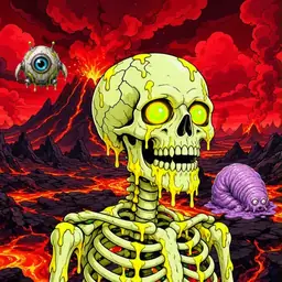 Oozlings #9628, Mutated Skull · Lava Fields
