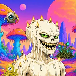 Oozlings #964, Candle Wax · Mushroom Desert