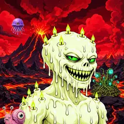 Oozlings #9644, Mutated Candle Wax · Lava Fields