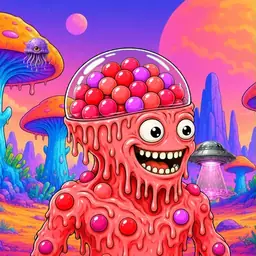 Oozlings #9646, Mutated Gumball Brain · Mushroom Desert