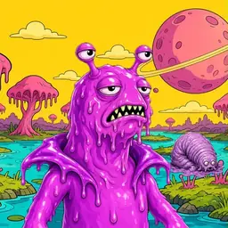Oozlings #9648, Mutated Slug · Turquoise Swamp