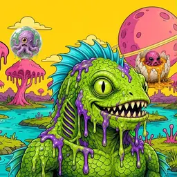 Oozlings #9649, Swamp Fish · Turquoise Swamp