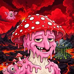 Oozlings #9652, Mushroom Head · Lava Fields