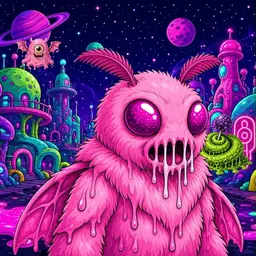Oozlings #9653, Mutant Moth · Neon City