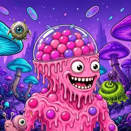 Oozlings #966, Gumball Brain · Fungus Forest