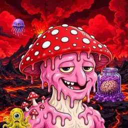 Oozlings #9663, Mushroom Head · Lava Fields