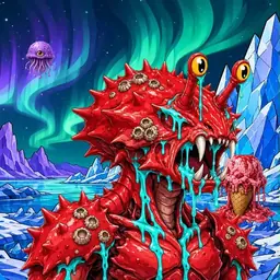 Oozlings #9664, Crab · Aurora Ice