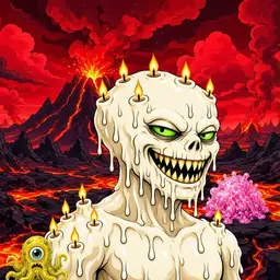 Oozlings #9665, Candle Wax · Lava Fields