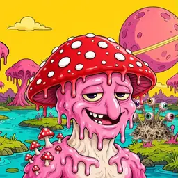 Oozlings #9667, Mushroom Head · Turquoise Swamp
