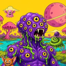 Oozlings #9676, Eyeball Cluster · Turquoise Swamp