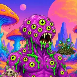 Oozlings #9679, Mutated Eyeball Cluster · Mushroom Desert