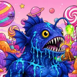 Oozlings #9684, Anglerfish · Candy Planet
