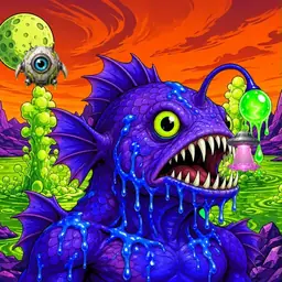 Oozlings #9695, Mutated Anglerfish · Acid Lake