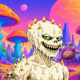 Oozlings #9697, Candle Wax · Mushroom Desert