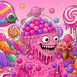 Oozlings #9713, Gumball Brain · Candy Planet